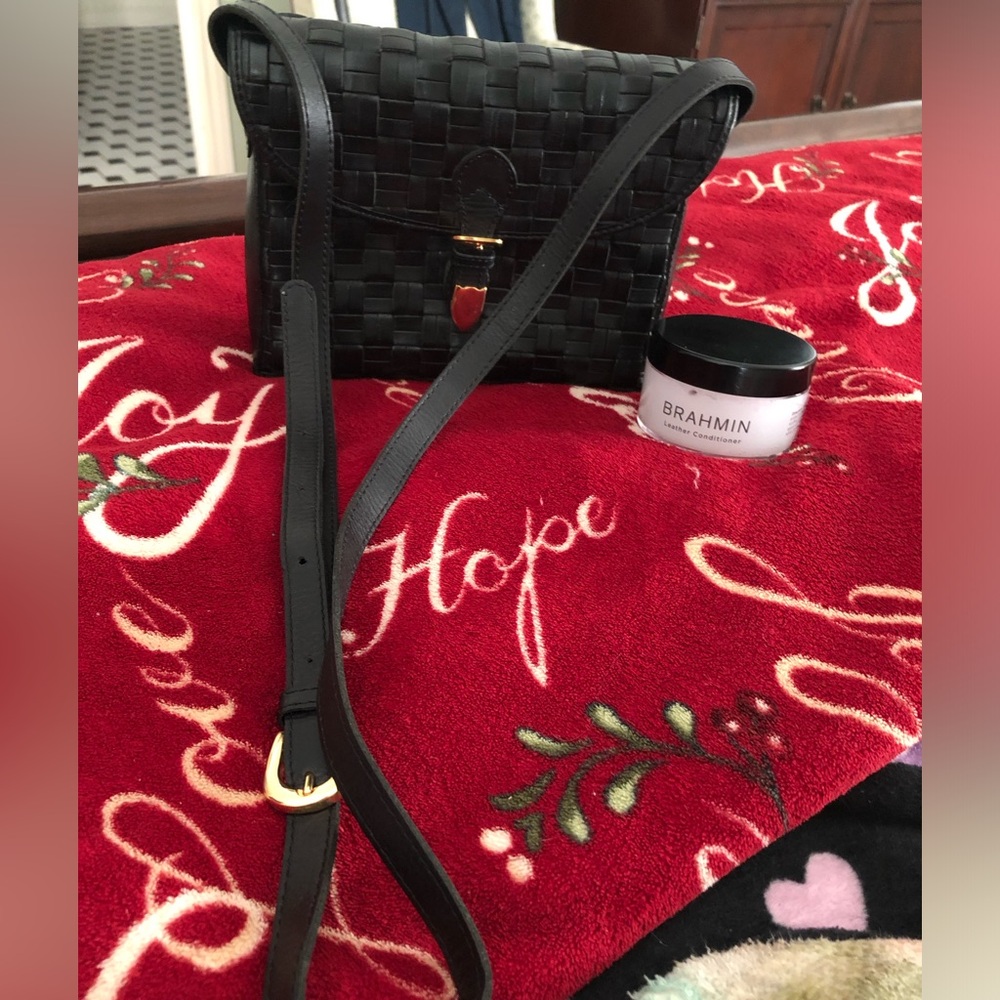 Brazil Genuine Black woven leather purse. Crossbody adjustable strap. - Picture 9 of 9